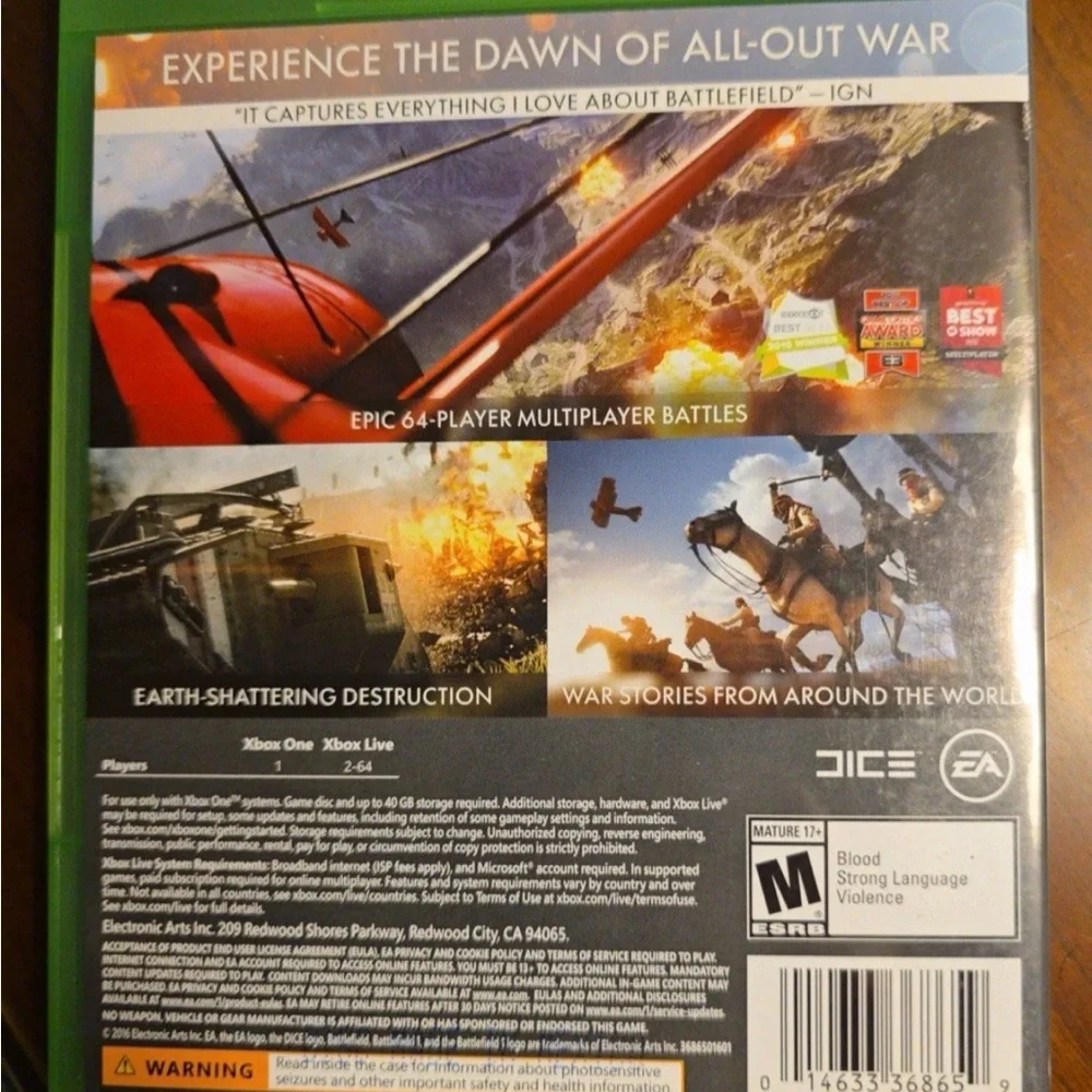 Battlefield 1 Microsoft Xbox One Complete